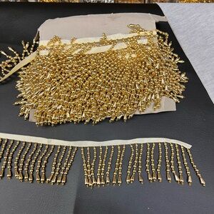 Gold Beaded Fringe Trim